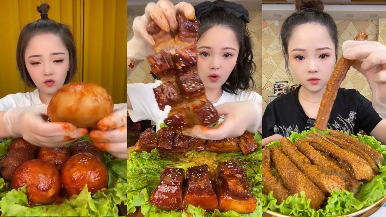 ASMR MUKBANG | Red Braised Pork Belly 