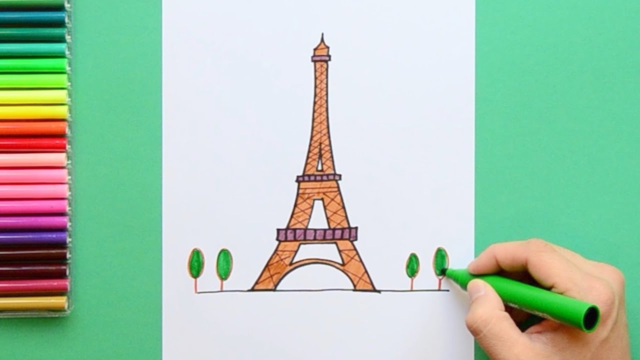 How to draw the Eiffel Tower, Paris