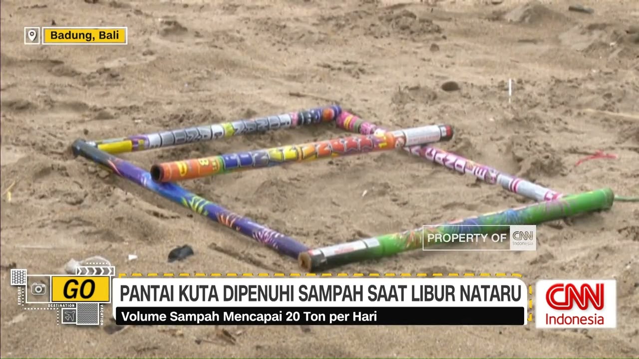 Pantai Kuta Dipenuhi Sampah Saat Libur Nataru