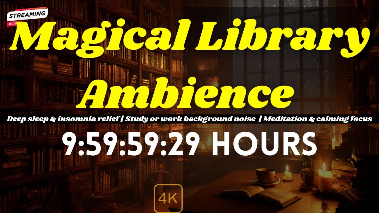 Cozy Library Ambience – 10 Hours of Peaceful Reading Sounds & Relaxing Atmosphere