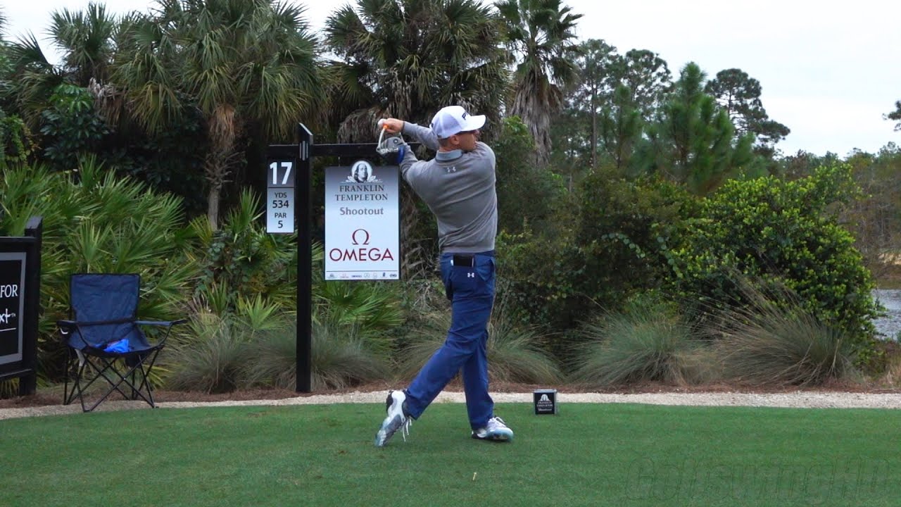 HUNTER MAHAN 120fps DRIVER FACE-ON REGULAR & SLOW MOTION GOLF SWING - 1080p HD