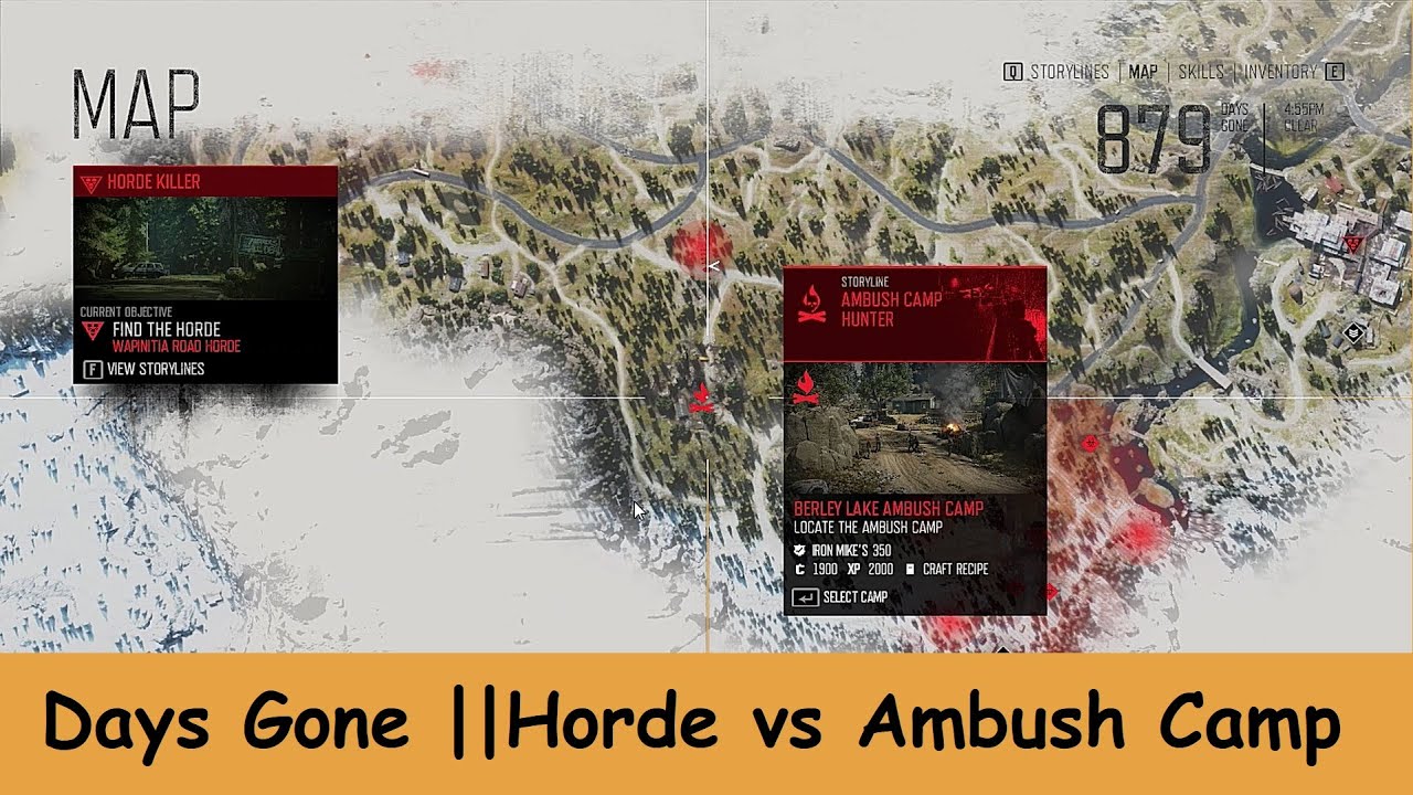 Days Gone - Horde vs Ambush Camp || Wapinitia Raod Horde vs Berley Lake Ambush Camp