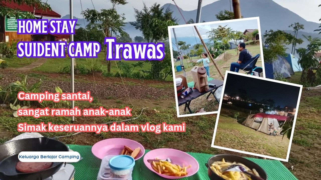 Camping santai di homestay suident Camp trawas 🌄 Pemandangan gunung dan sangat ramah anak 😍