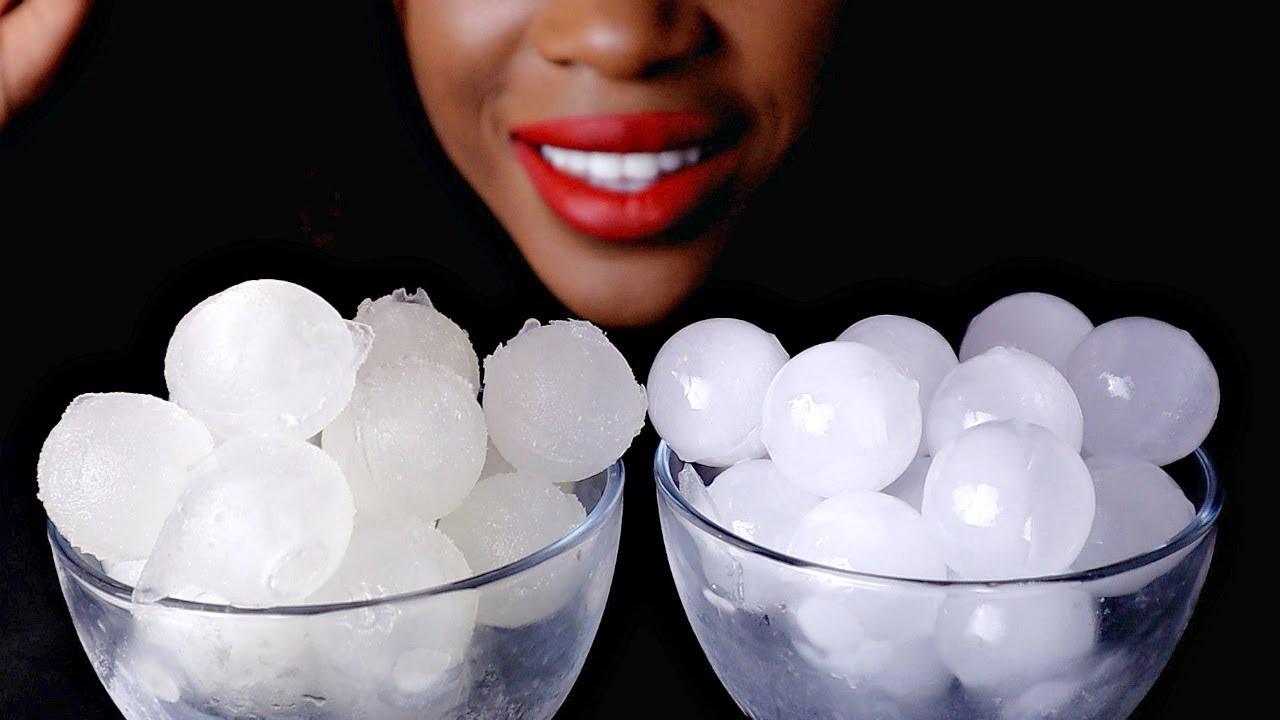 ICE Mukbang Satisfying Crunchy Sounds Ice Eating ASMR | * Large Ice Marbles*