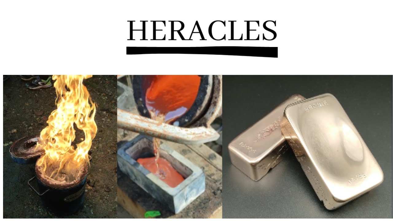 Fabrication lingot de Bronze coul&eacute; . Fonte de Bronze. Bronze Ingot. Casting metal.