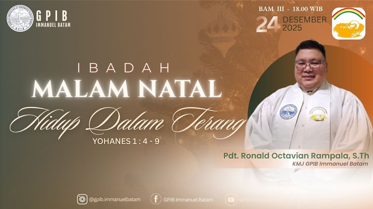 IBADAH MALAM NATAL | 24 DESEMBER 2025 | 18.00 WIB | GPIB IMMANUEL BATAM