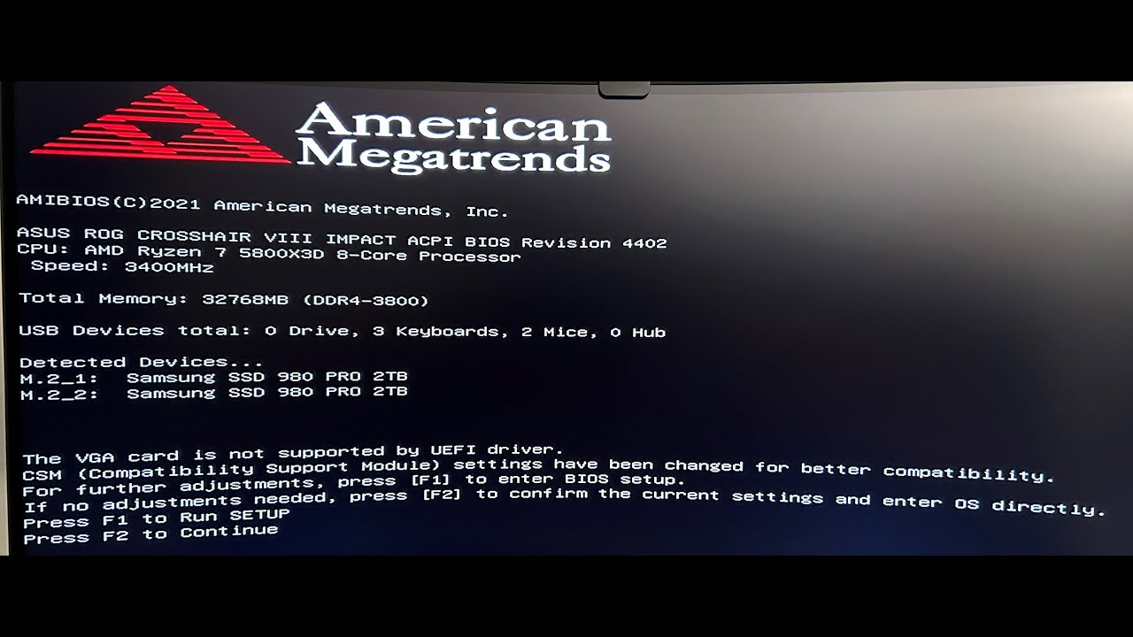 The VGA Card is not supported by UEFI driver  CSM settings!!  Solución español