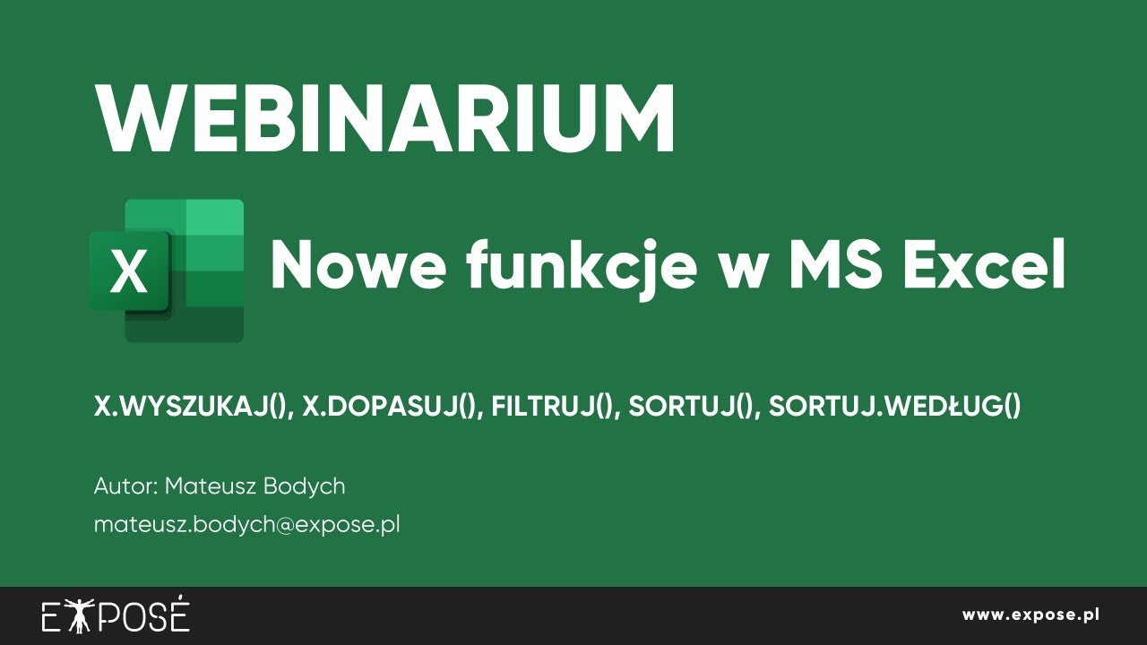 Webinarium: nowe funkcje w Microsoft Excel