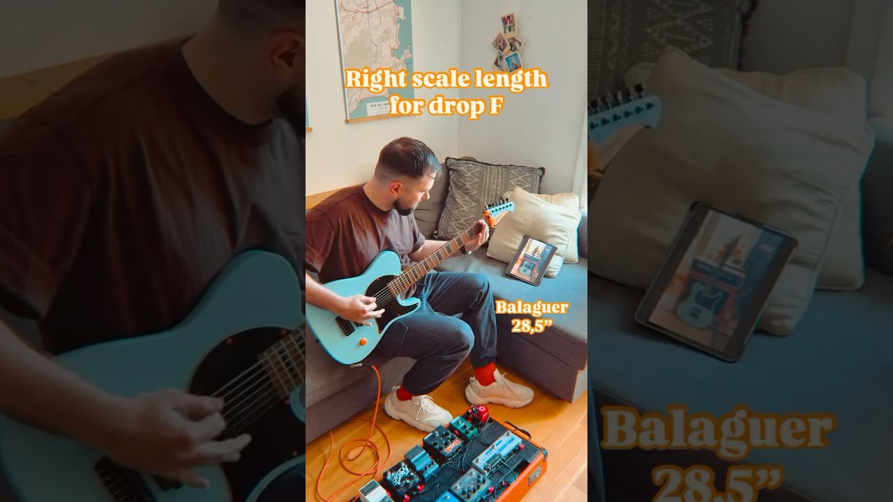 Best scale length for drop F #baritoneguitar #guitar #metal