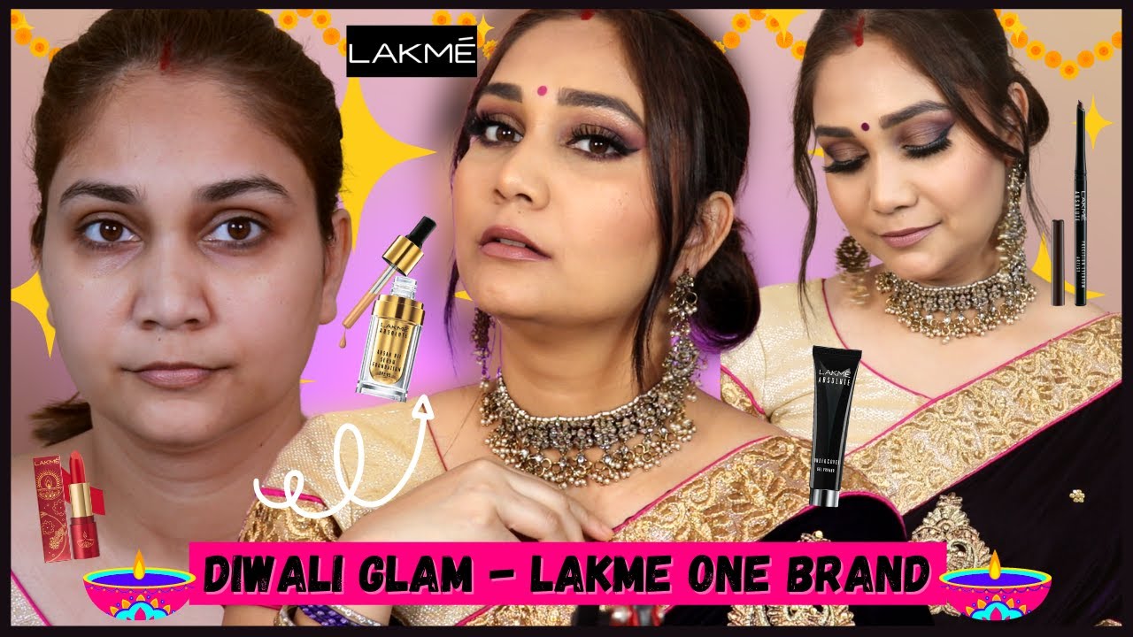 Lakme One Brand Festive Glam Makeup | Step by Step Purple Smokey Eye | Diwali Glam #Makeup #lakme