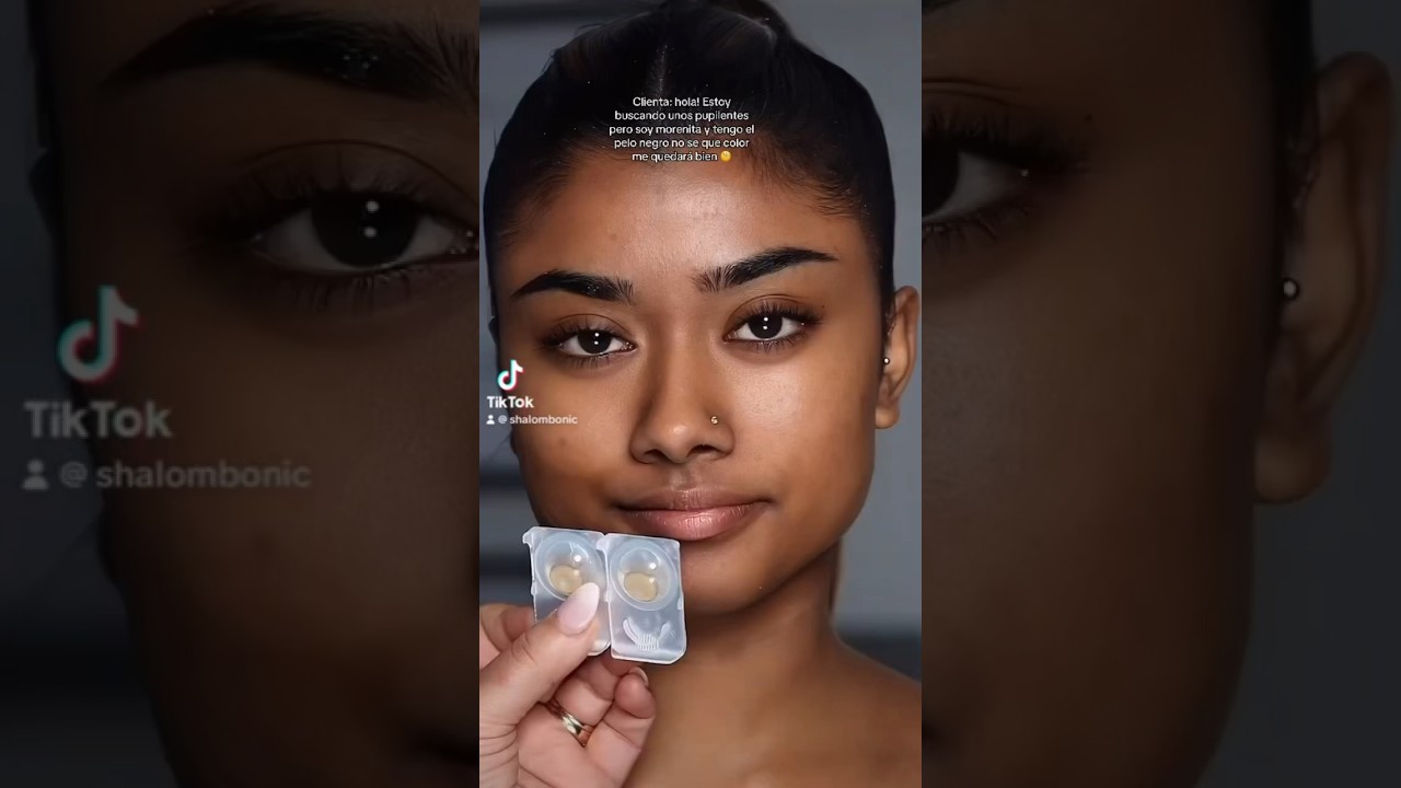 Lentes de contacto verdes para piel morena o trigueña 😍