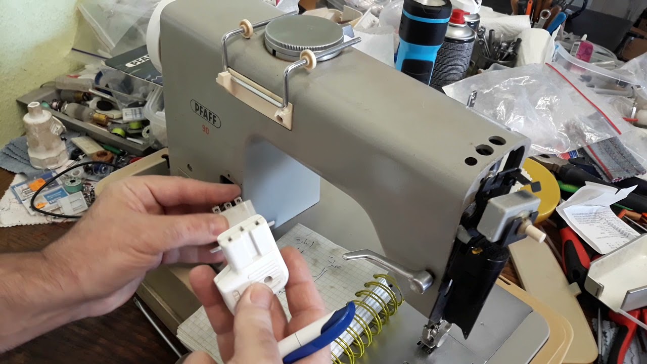 PFAFF Nähmaschine Modell 90 - Fußpedal الجزء الأول إصلاح وتركيب دواسة القدم الكهربائية للماكينة