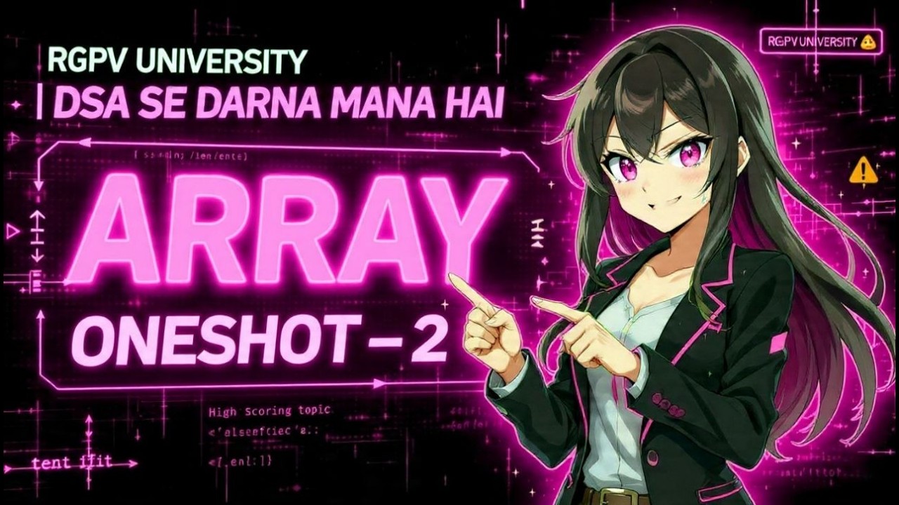 DSA One Shot 2: Arrays Complete in One Video | RGPV Exam 2026 | DSA Se Darna Mana Hai 🔥