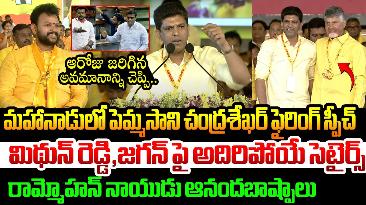 మహానాడులో పెమ్మసాని చంద్రశేఖర్ ఫైరింగ్ స్పీచ్ Pemmasani Chandrashekar Speech In Mahanadu