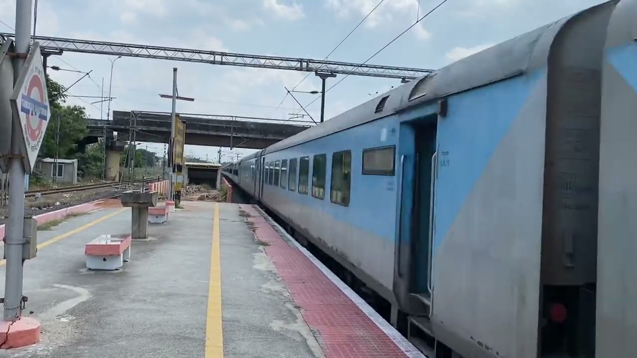 12636 Vaigai Express majestically racing past Tambaram Sanatorium