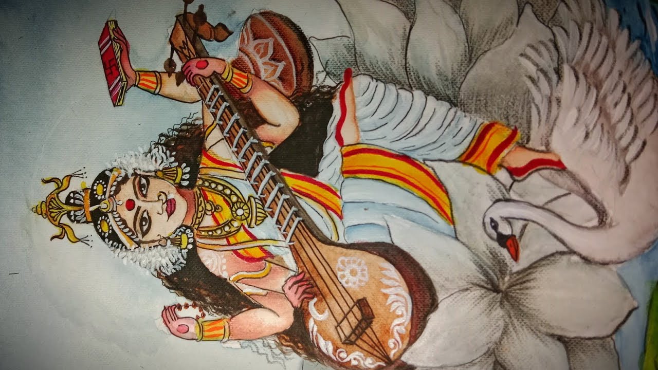 DescriptionXSaraswati Maa Drawing, How To DrawSaraswati Mata, Saraswati Thakur Drawing, 