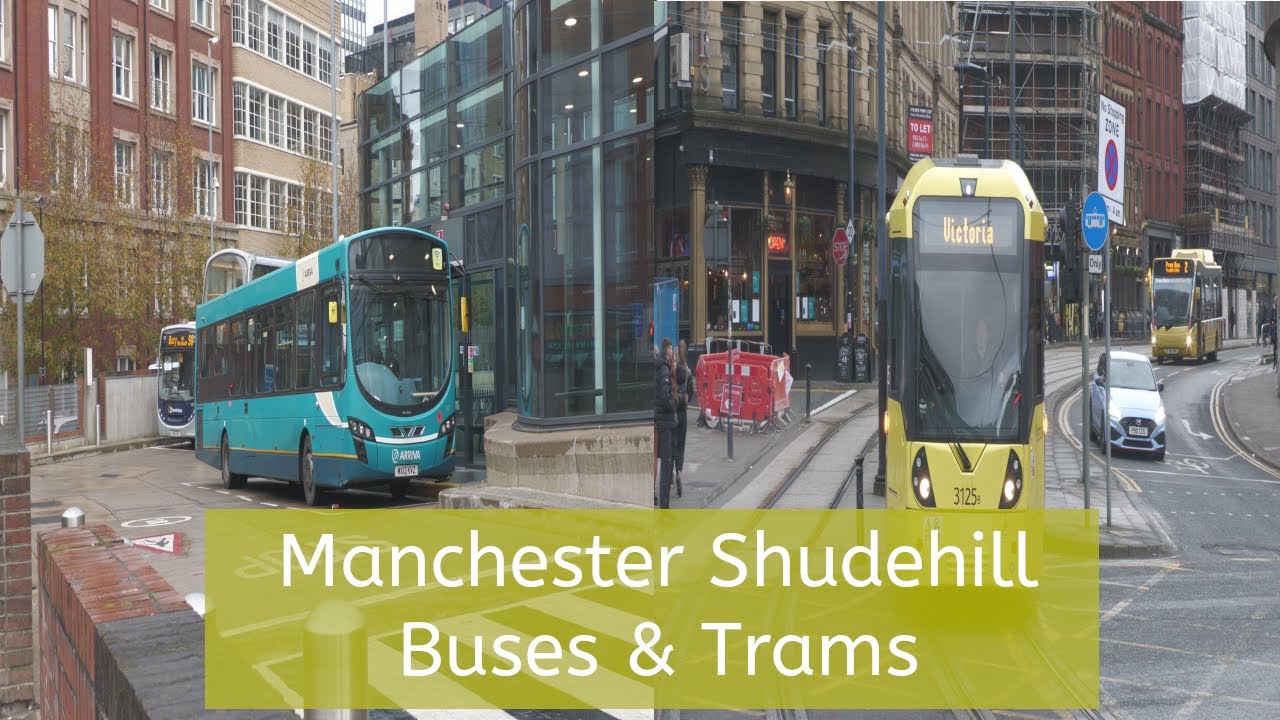 Manchester Buses and Trams Shudehill Interchange Dec 2022