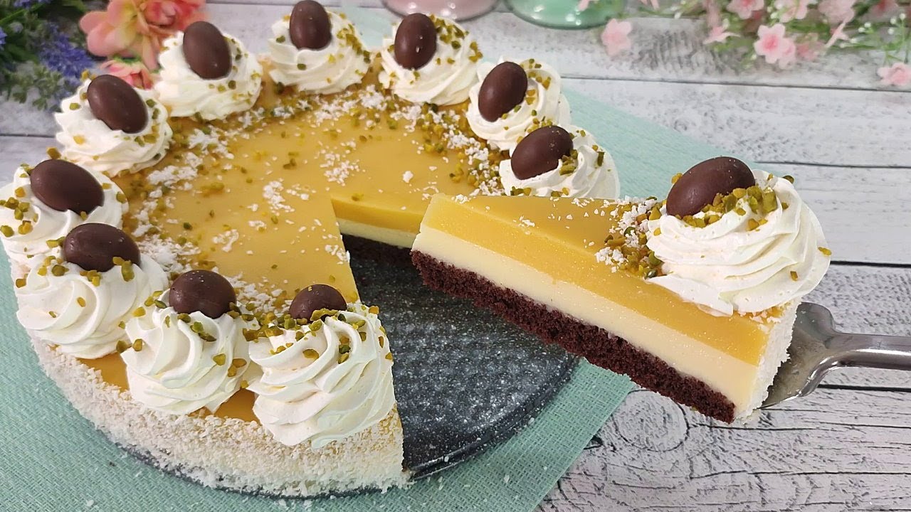 Быстрый лёгкий бюджетный вкуснейший ТРОПИЧЕСКИЙ торт! Торт на ПАСХУ! можно даже без миксера!