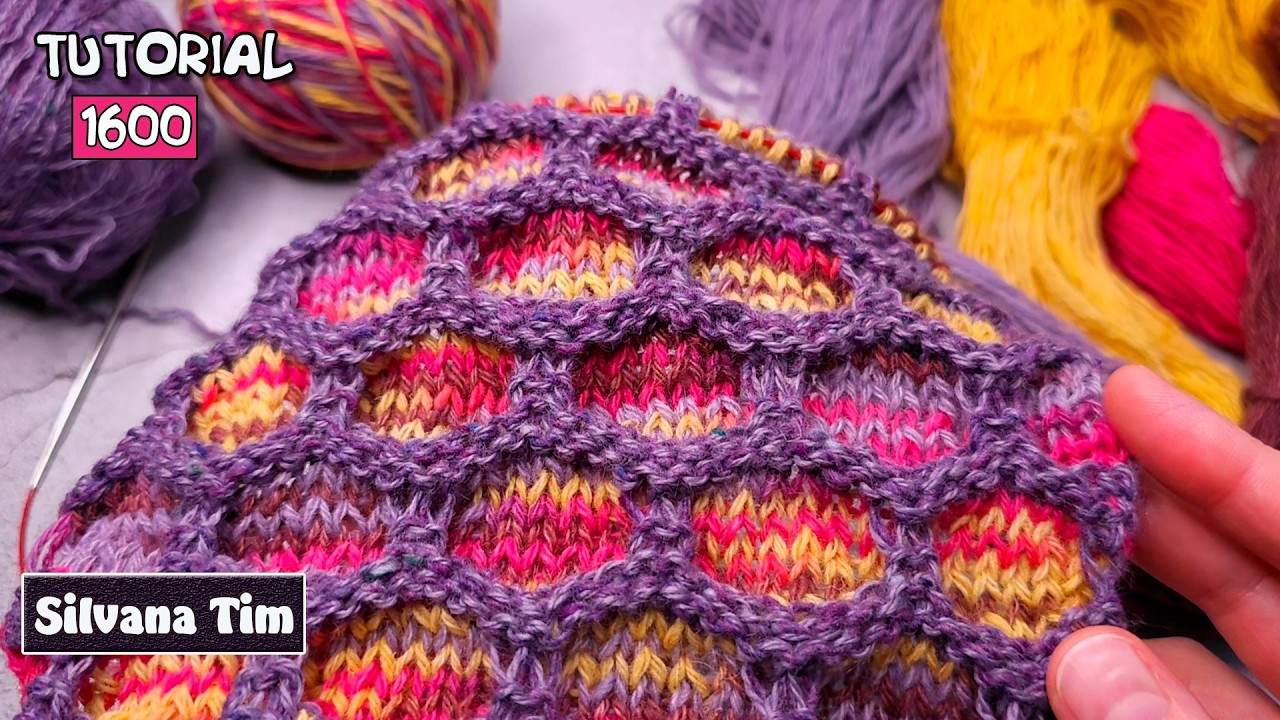 Punto de Panal en Dos Colores 🌟 Tejido a DOS AGUJAS Paso a Principiantes #dosagujas #knitting