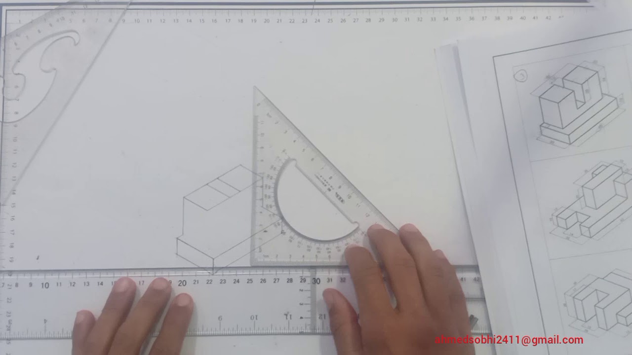 اسهل طريقه لرسم الايزومترك او المنظور لطلاب،( اعدادي هندسه)،📊🖌️