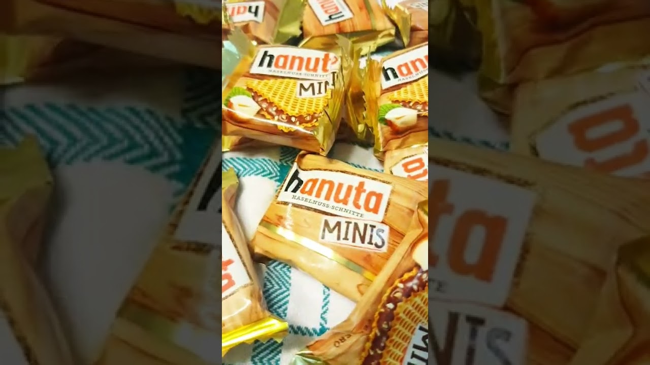 🌈🌈HANUTA MINIS CHOCOLATE BISCUIT SO YUMMY‼😳😋😁 #satisfying #asmr #trending #shorts