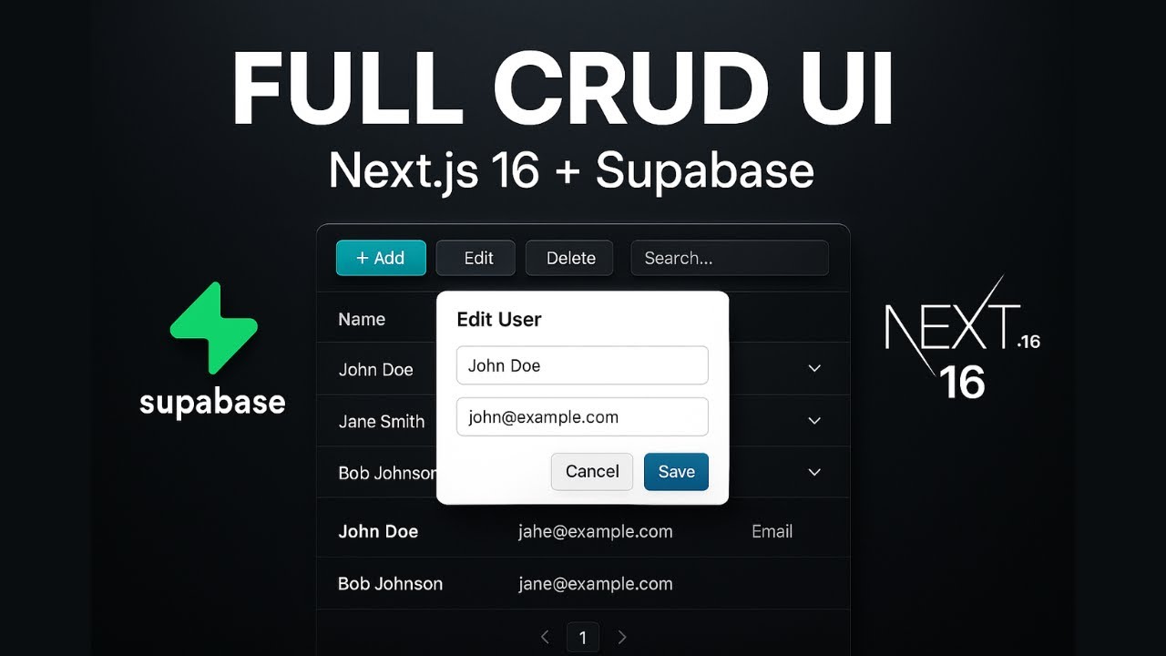 FINISHED! Full CRUD Frontend for Supabase + Next.js 16 (Modals, Sorting, Pagination) [Tagalog]