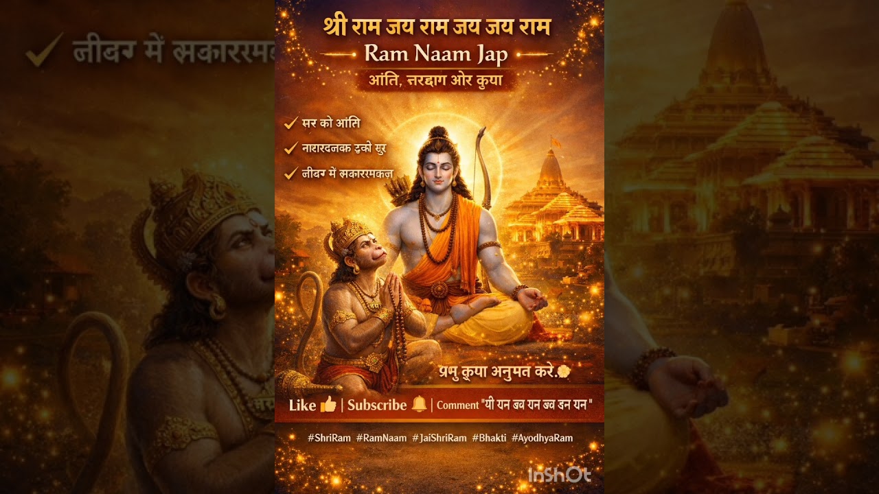 श्री राम जय राम जय जय राम#Ram Naam Jap#शांति, संरक्षण और कृपा#JaiShriRam#RamBhajan#RamMantra#Bhakti