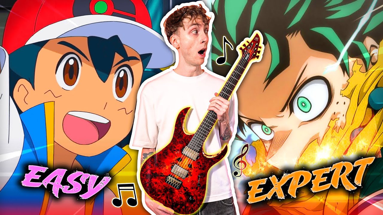 【TABS】10 Legendary Anime Guitar Riffs | EASY to EXPERT