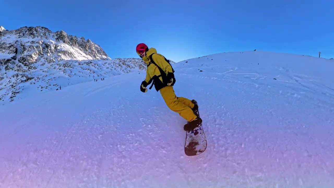 Stubaier Gletscher Austria Top to Bottom (Jochdohle to Bottom Station Gamsgarten) - snowboarding