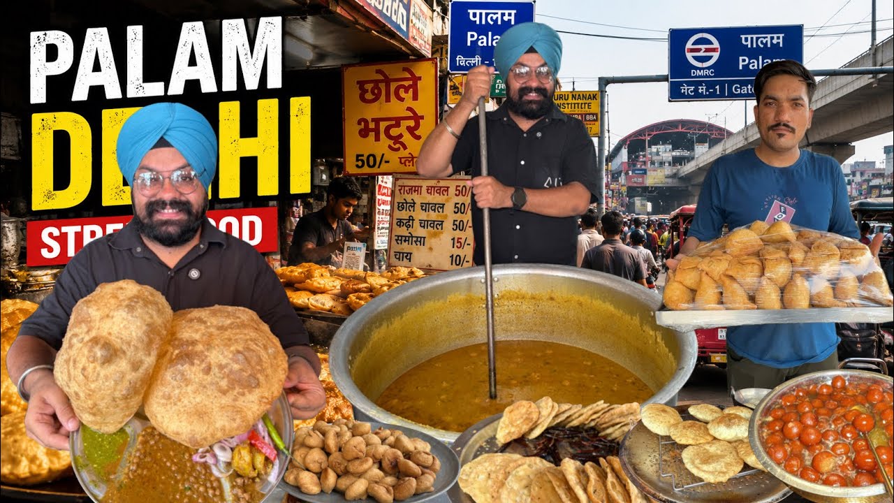 Delhi's No.1 Street Food Breakfast  | Kulche Chole Bthure chole , Bedmi Poori