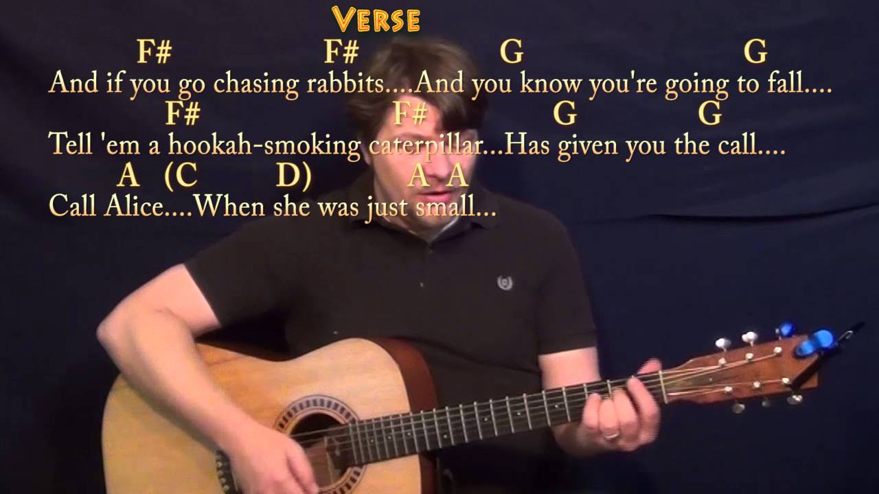 White Rabbit (Jefferson Airplane) Strum Guitar Cover Lesson with Chords/Lyrics