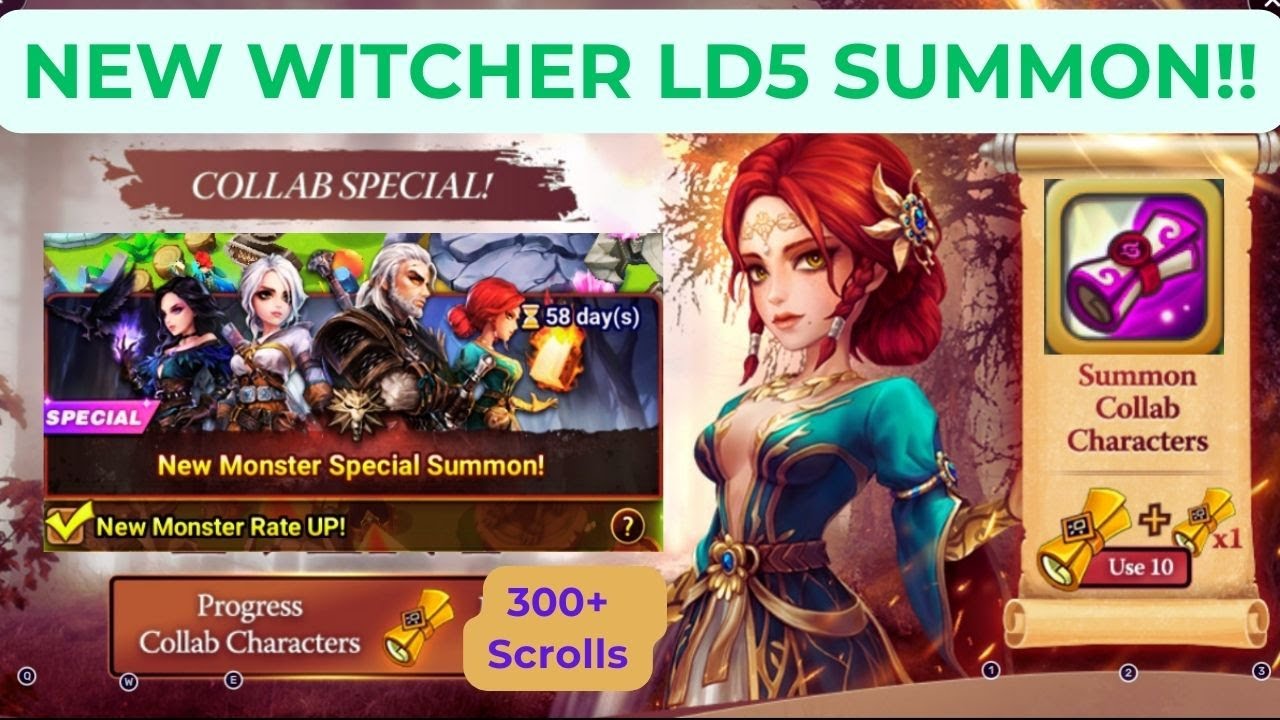 Summoners War x The Witcher: Summoning the NEW Witcher LD5 Monster!! 🔥⚔️🔥 #summonerswar