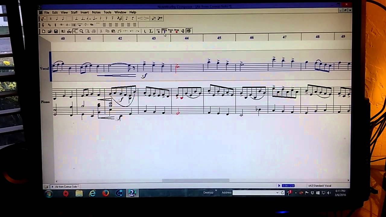 Air from Comus - piano ONLY