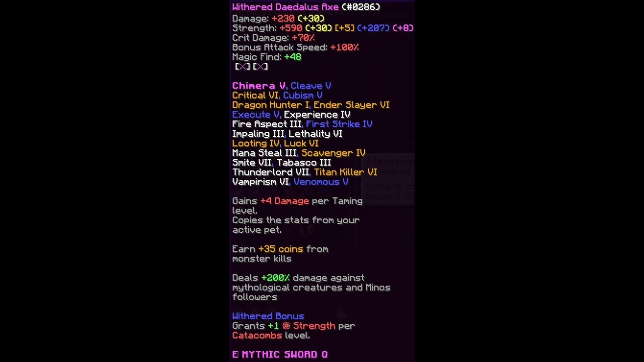 Making A CHIMERA 5 Daedalus Axe (Worth 1.55b) (Hypixel Skyblock)