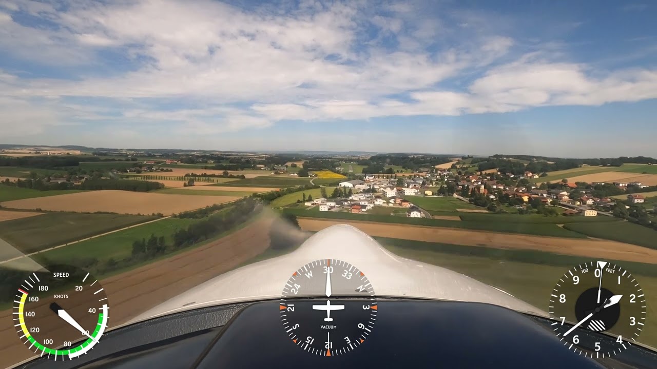 Anflug auf den Flugplatz Ried / Kirchheim LOLK Piste 30