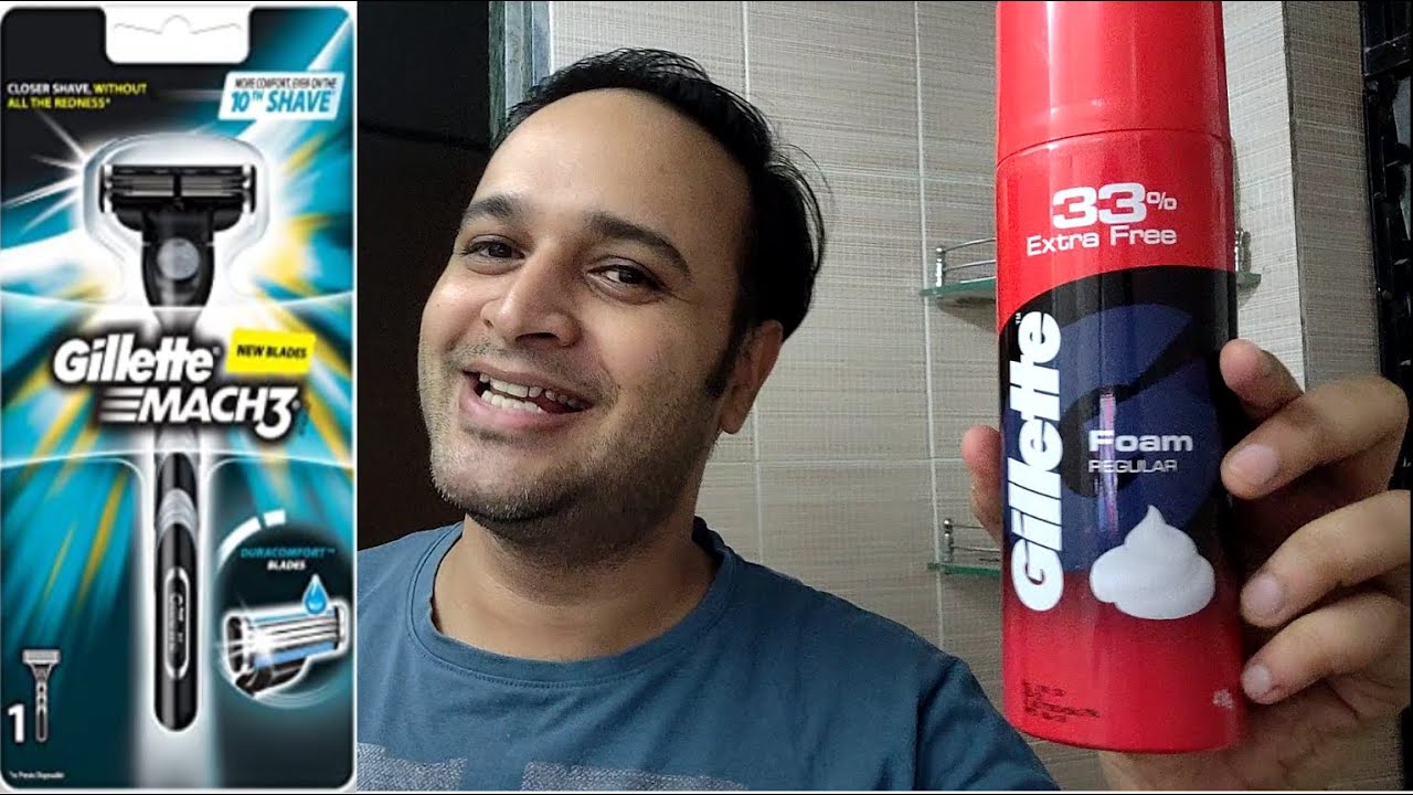 Gillette Mach 3 with Gillette Regular Shaving Foam