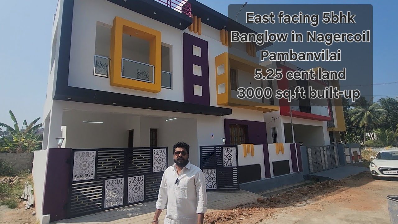 5 bhk bungalow type house for sale in Nagercoil Pambanvilai full of teak wood works