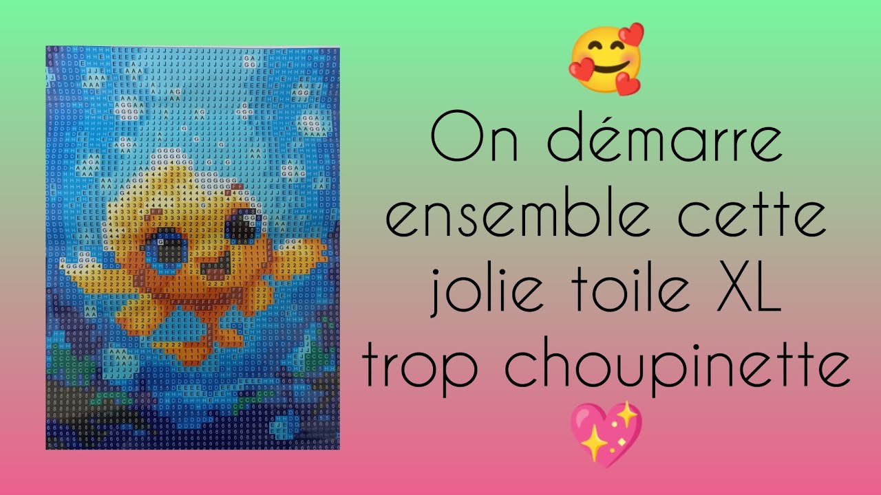 💖 Démarrage d'une mignonne toile #action XL #diamondpainting 💖