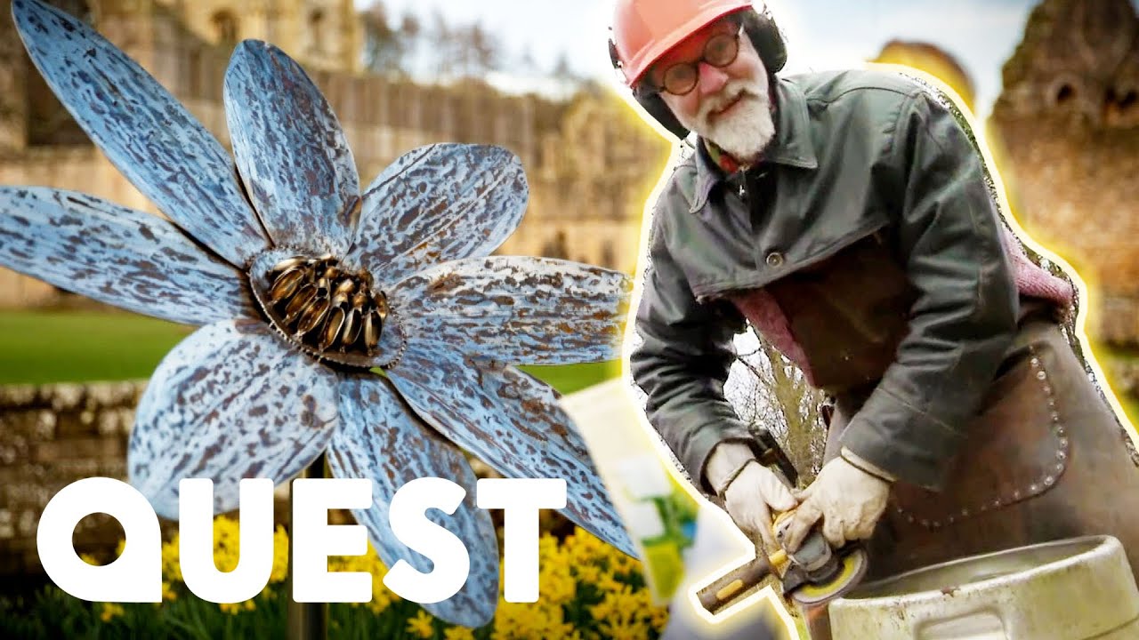 Artist Makes Stainless Steel Flower Out Of Casks Of Beer | Scrap Kings