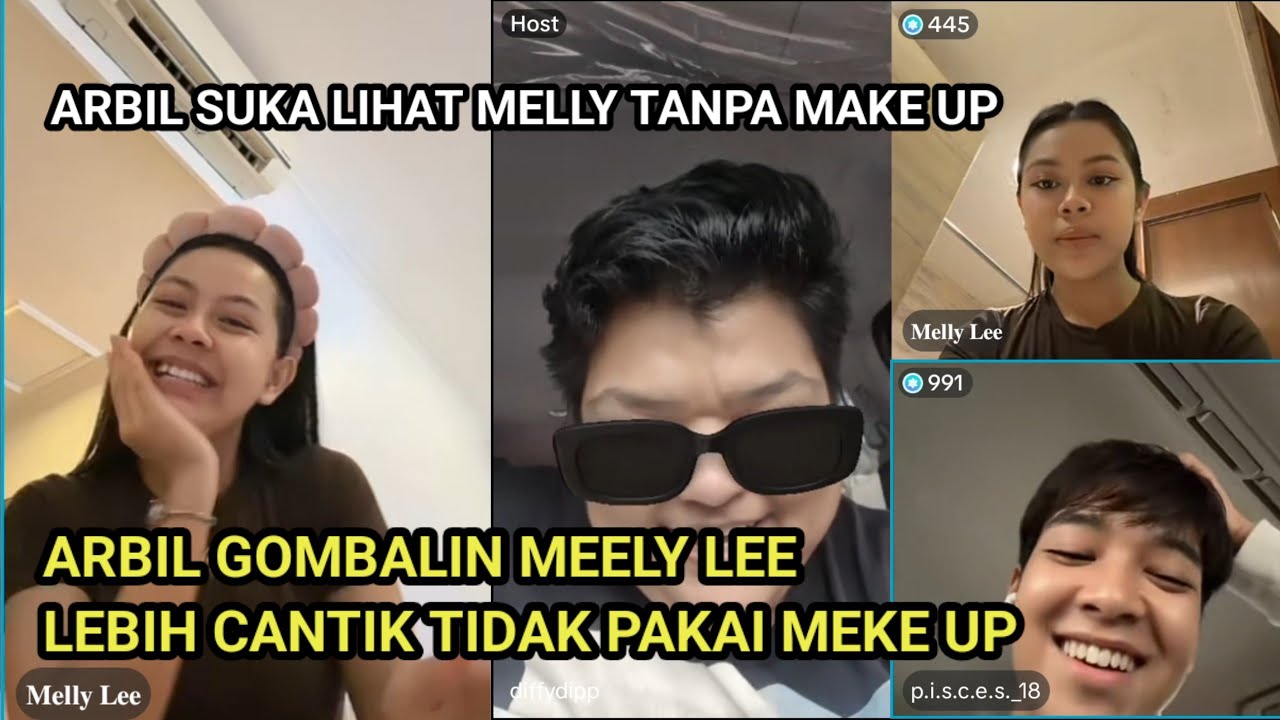 Arbil gombalin melly lee, arbil lebih suka melly tanpa make up #arbilda7 #mellylee 