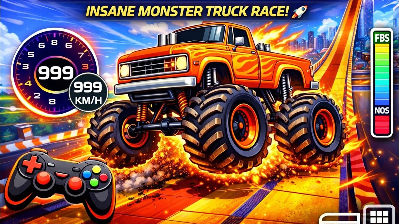 Monster Truck Mega Ramp Racing 🚛🔥 Insane Jumps, Massive Crashes & Extreme Speed | Android Gameplay