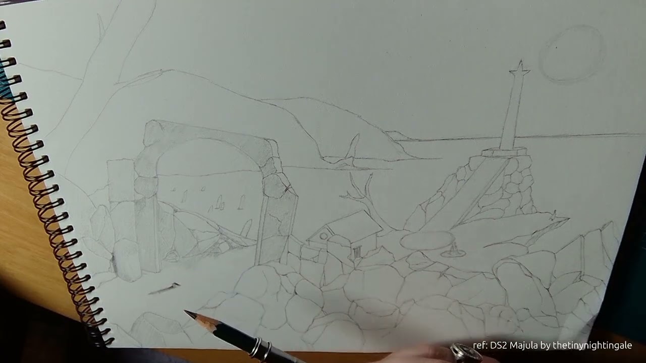 02 02 2026 - Majula Dark Souls 2 - slow sketches / beginner art