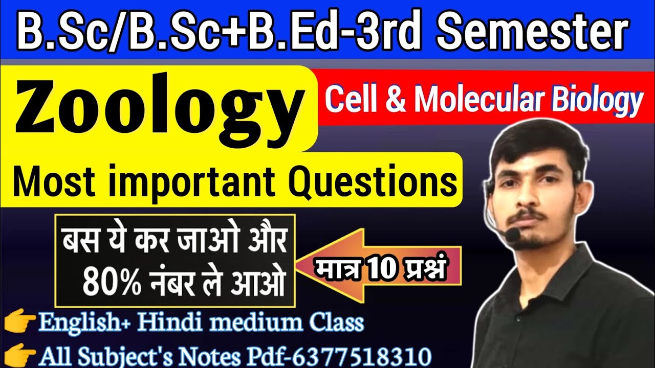Bsc bed 3rd semester zoology important questions 2026 bsc 3rd semester zoology important questions