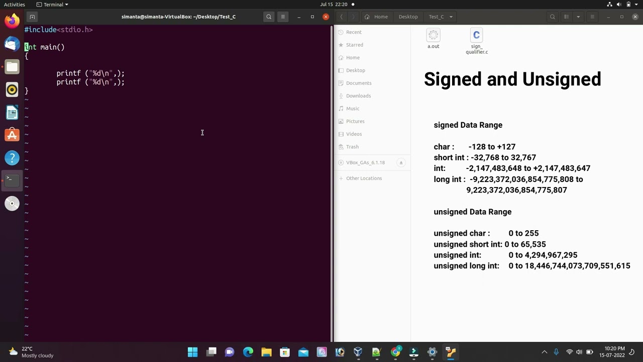 Sign Qualifiers in C Prigramming | Signed and Unsigned Keword in C
