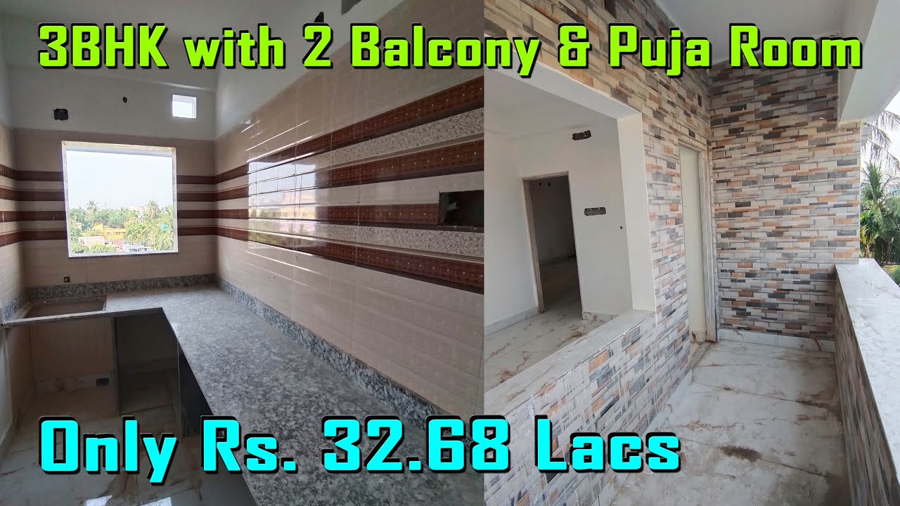 SOLD | 3BHK Only Rs 32.68 Lacs | 1085sqft New Flat with 2 Balcony 2 Toilet & Puja Room