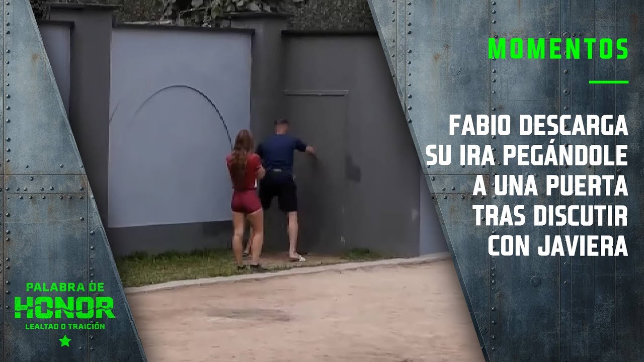 Fabio descarga su ira pegándole a una puerta tras discutir con Javiera |Palabra de Honor | Canal 13