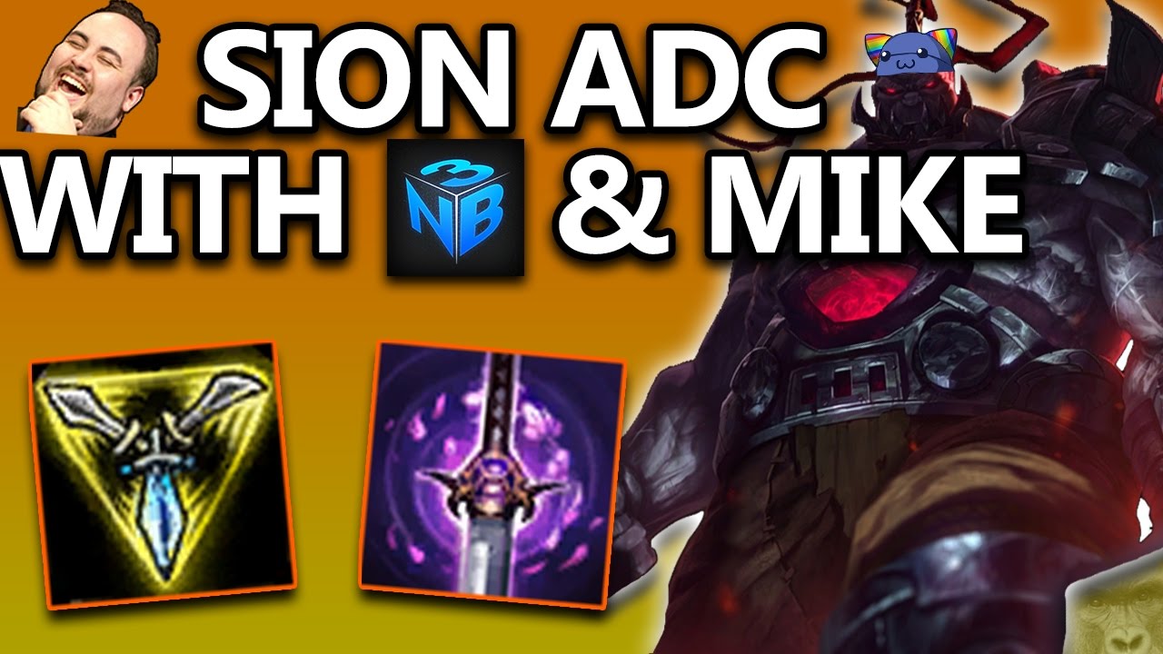 FULL AD SION BOT LANE WITH NIGHTBLUE3 AND MIKE - League of Legends With Friends