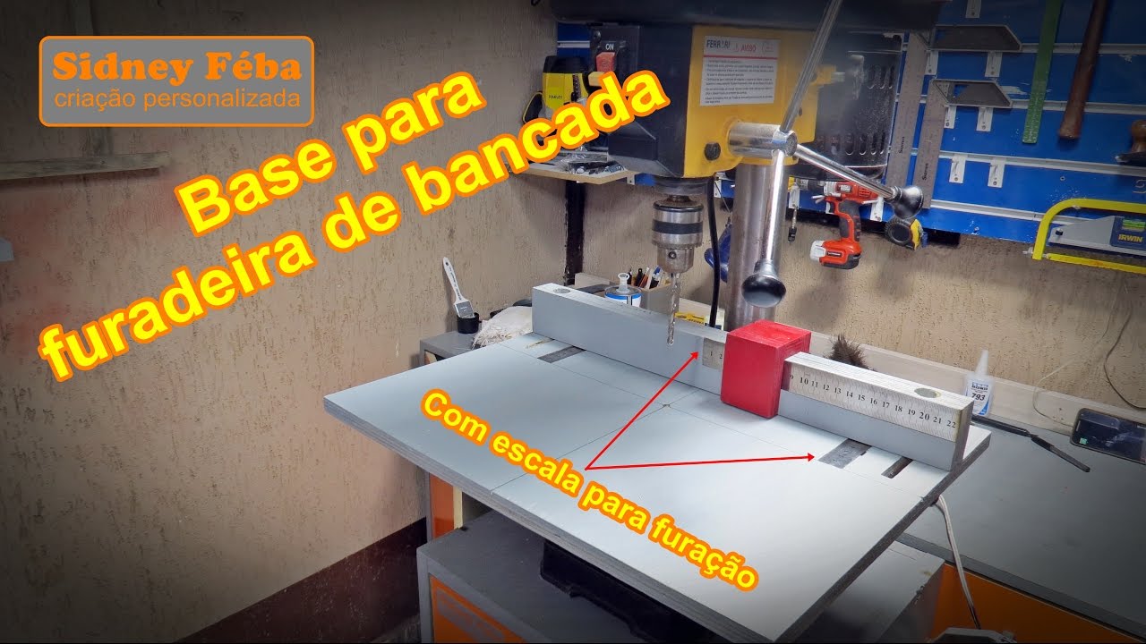 BASE PARA FURADEIRA DE BANCADA. (COM ESCALA PARA FURAÇÃO.)