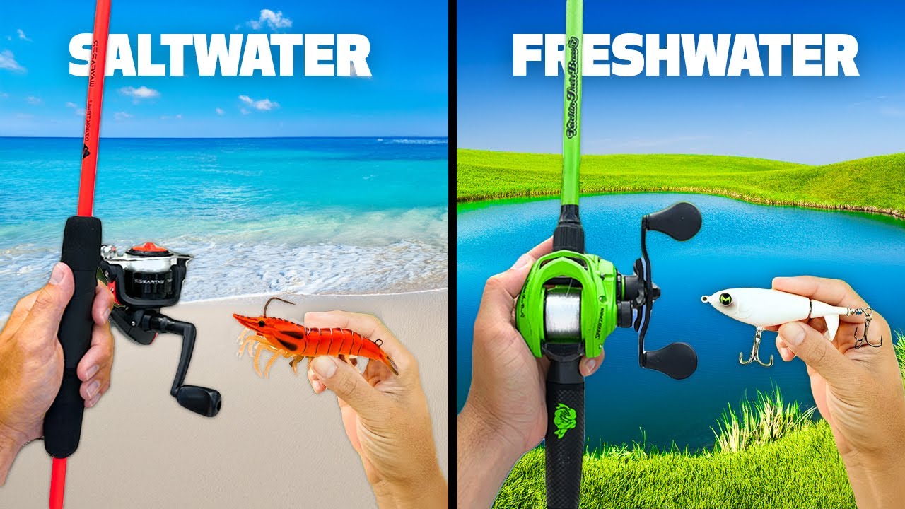 $100 Saltwater vs Freshwater Budget Fishing Challenge!