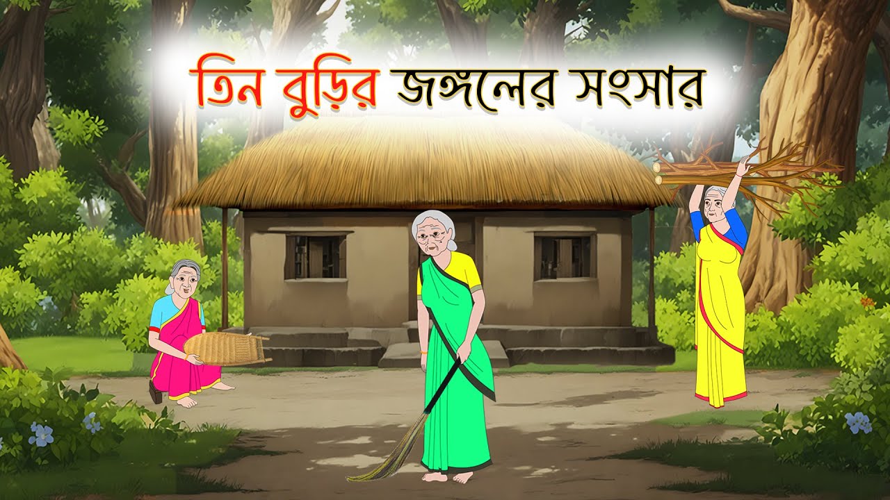 তিন বুড়ির জঙ্গলে সংসার Bengali Fairy Tales Cartoon Rupkothar Bangla Golpo Thakumar Jhuli